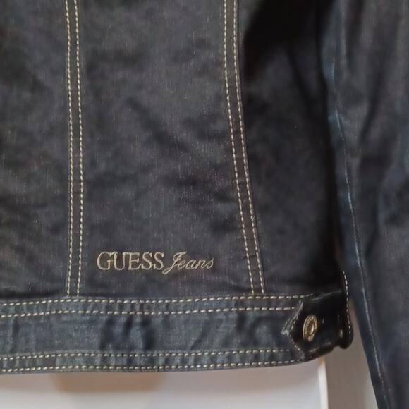 GUESS Jeans Stretch Denim Jacket Dark Wash. Size M - Picture 11 of 16